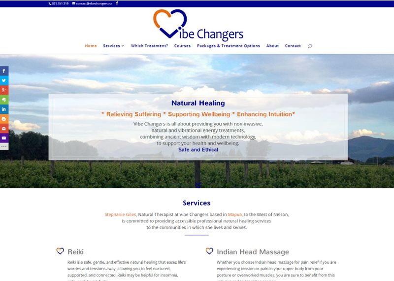 screenshot of Vibe Changers website