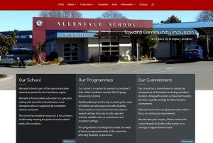 Screenshot of Allenvale School website