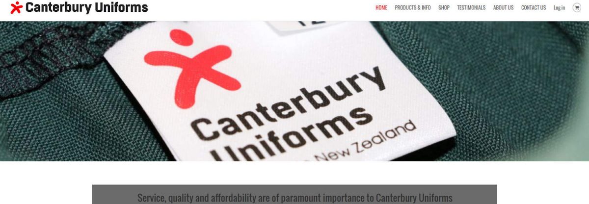 Canterbury Uniforms website project